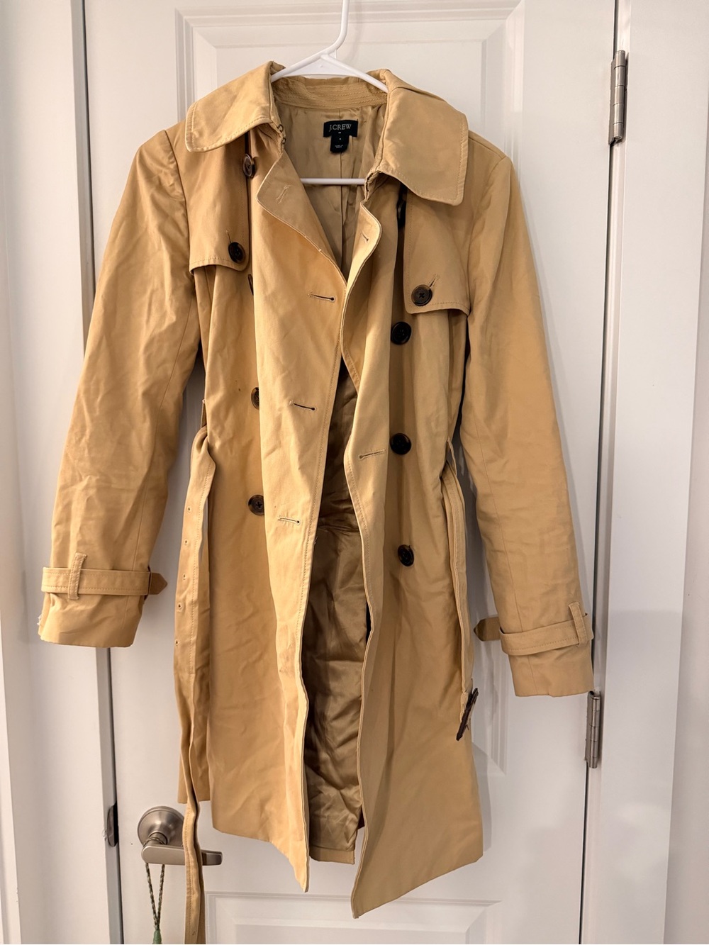 J. Crew Double-Breasted Tan Trench Coat